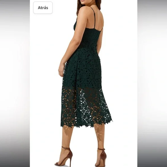 ASTR Lace A-Line Sleeveless V-Neck Midi Dress A figure-flattering closet staple. - Picture 2 of 12